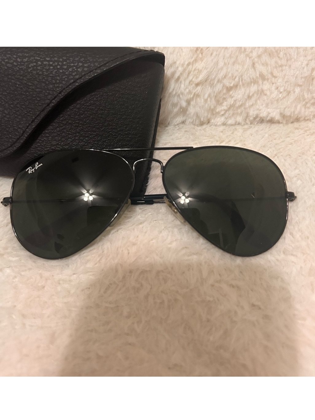 Ray-Ban Classic Aviator Sunglasses - Black/Green